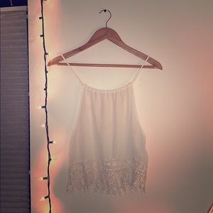 White Laced Tank Top